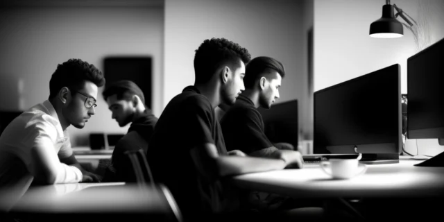 Wordpess Cache - Menschen sitzen am Rechner