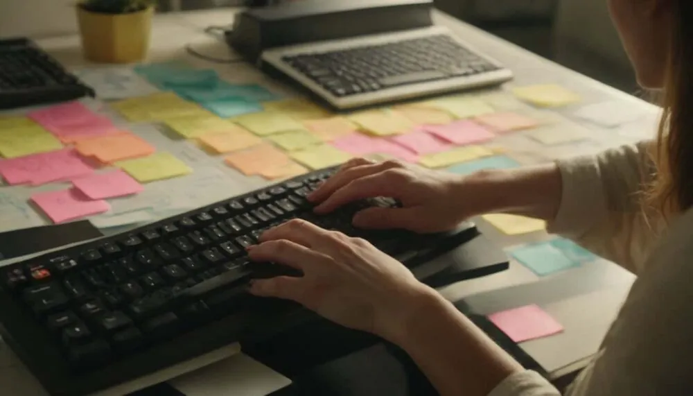 Desktop View, Frau am Arbeiten - Cyberpanel Absicherung